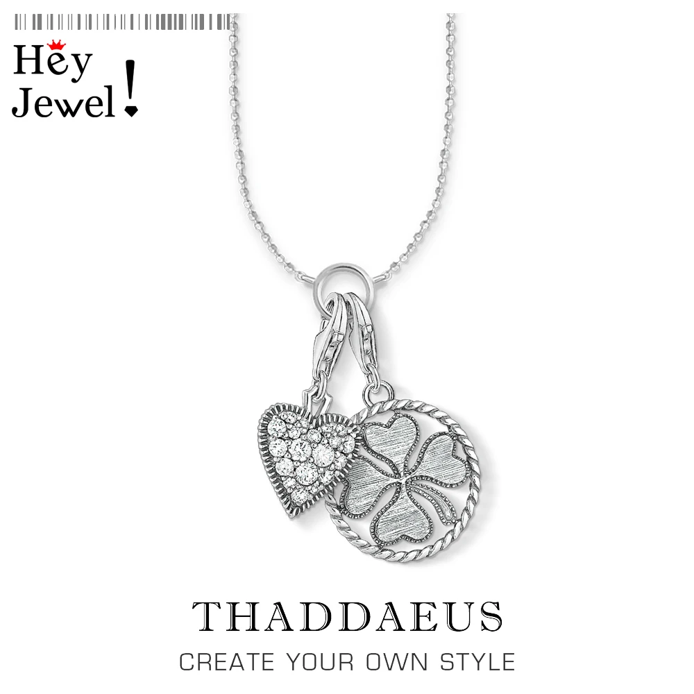 Charm Necklace Cloverleaf & Heart,2019 Winter Fashion Vintage Jewelry Europe 925 Sterling Silver Bijoux Gift For Women Men
Charm Necklace Cloverleaf & Heart,2019 Winter Fashion Vintage Jewelry Europe 925 Sterling Silver Bijoux Gift For Women Men
