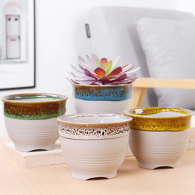 New Creative Colorful Kiln Succulents Ceramic Flower Pots Simple Modern Flow Glazed Handicrafts Pot Home Balcony Garden Decor
New Creative Colorful Kiln Succulents Ceramic Flower Pots Simple Modern Flow Glazed Handicrafts Pot Home Balcony Garden Decor