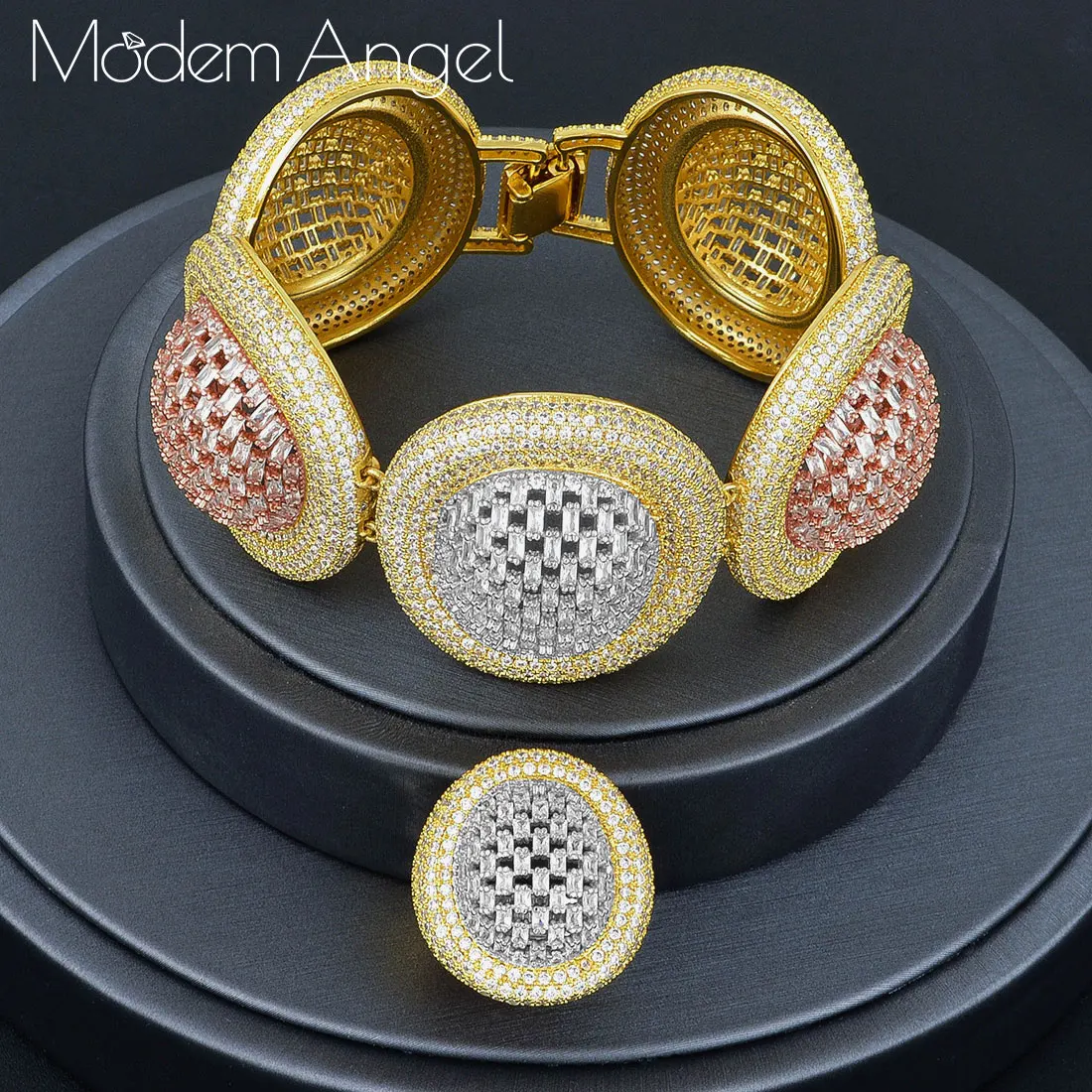 ModemAngel Luxury Ball Ball Jewelry Gold White Color Cubic Zirconia Ring and Bracelet Sets for Women Wedding Party Jewelry
ModemAngel Luxury Ball Ball Jewelry Gold White Color Cubic Zirconia Ring and Bracelet Sets for Women Wedding Party Jewelry
