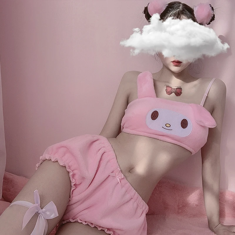 Pink and White Kwaii Velvet Tube Top and Panties Set for Girls Adorable Underwear Anime Long Ear Doggy Bra and Bloomers
Pink and White Kwaii Velvet Tube Top and Panties Set for Girls Adorable Underwear Anime Long Ear Doggy Bra and Bloomers