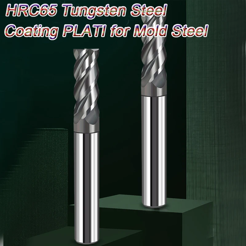HRC65 Carbide Square End Mill Tungsten Steel Flat End Milling Cutter Mill Bits 4 Flute Straight Shank for Hardened Mold Steels
HRC65 Carbide Square End Mill Tungsten Steel Flat End Milling Cutter Mill Bits 4 Flute Straight Shank for Hardened Mold Steels