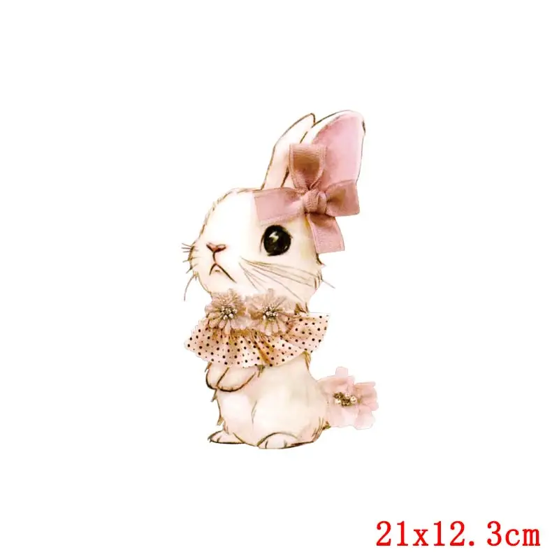 Cartoon Animal Patch Rabbit Patches Stickers Cute Appliques Heat-sensitive Iron On Transfers For Clothing On Dress T-Shirt DIY
Cartoon Animal Patch Rabbit Patches Stickers Cute Appliques Heat-sensitive Iron On Transfers For Clothing On Dress T-Shirt DIY