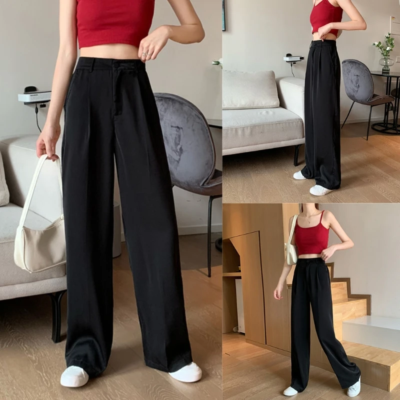 KLV/женские широкие длинные брюки с высокой талией, однотонные повседневные свободные брюки с цветочным принтом, можно носить с сексуальным ...
KLV/женские широкие длинные брюки с высокой талией, однотонные повседневные свободные брюки с цветочным принтом, можно носить с сексуальным ...