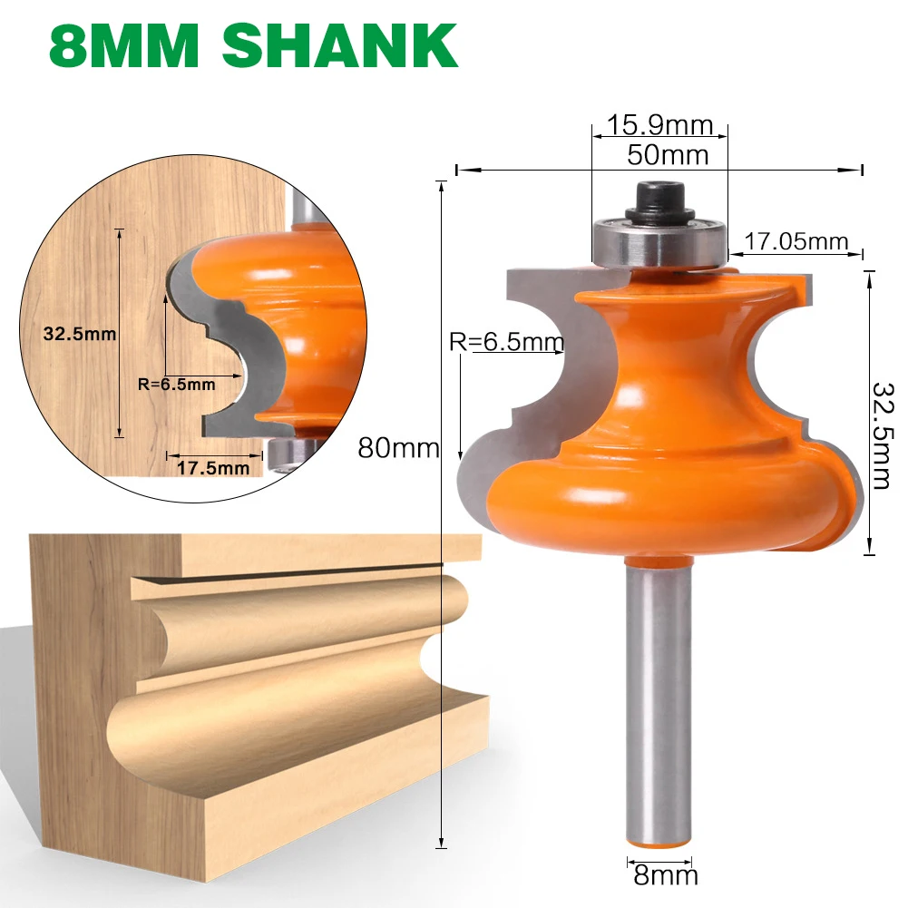 1PC 8MM Shank Milling Cutter Wood Carving Bead Molding Router Bit Flute & Beading Line Woodworking Tenon Milling Cutter For Wood
1PC 8MM Shank Milling Cutter Wood Carving Bead Molding Router Bit Flute & Beading Line Woodworking Tenon Milling Cutter For Wood