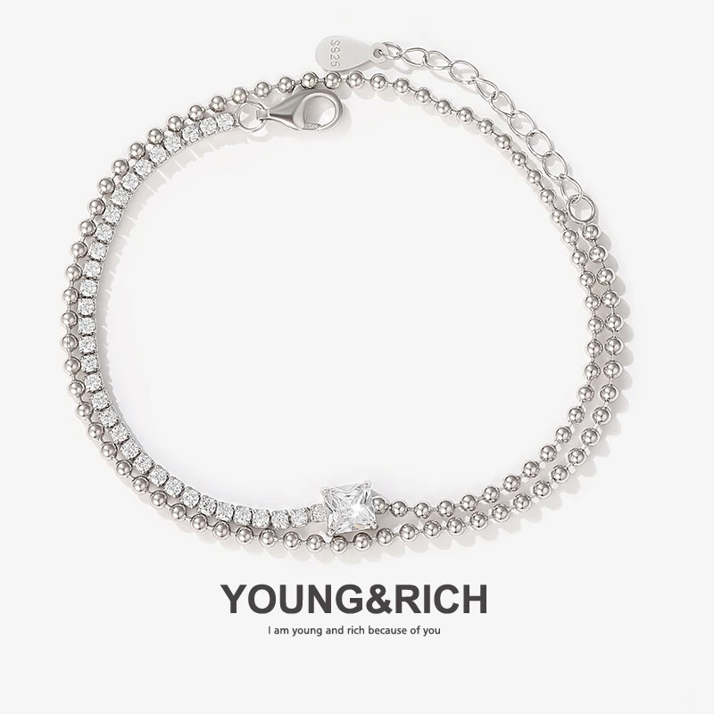Женский двухслойный браслет YOUNG & RICH из стерлингового серебра 925 пробы
Женский двухслойный браслет YOUNG & RICH из стерлингового серебра 925 пробы