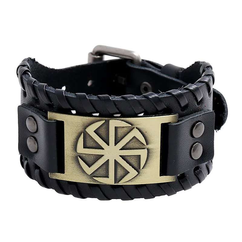 Punk Men Wide Bangle Geometric Windmill Designer Charm Bracelet Leather Weave Adjustable Wristband Jewelry Accessories
Punk Men Wide Bangle Geometric Windmill Designer Charm Bracelet Leather Weave Adjustable Wristband Jewelry Accessories