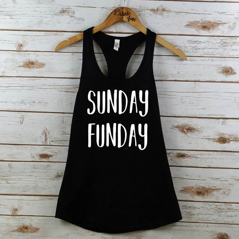 Женские топы без рукавов Sunday Funday Забавные футболки с графикой повседневный жилет