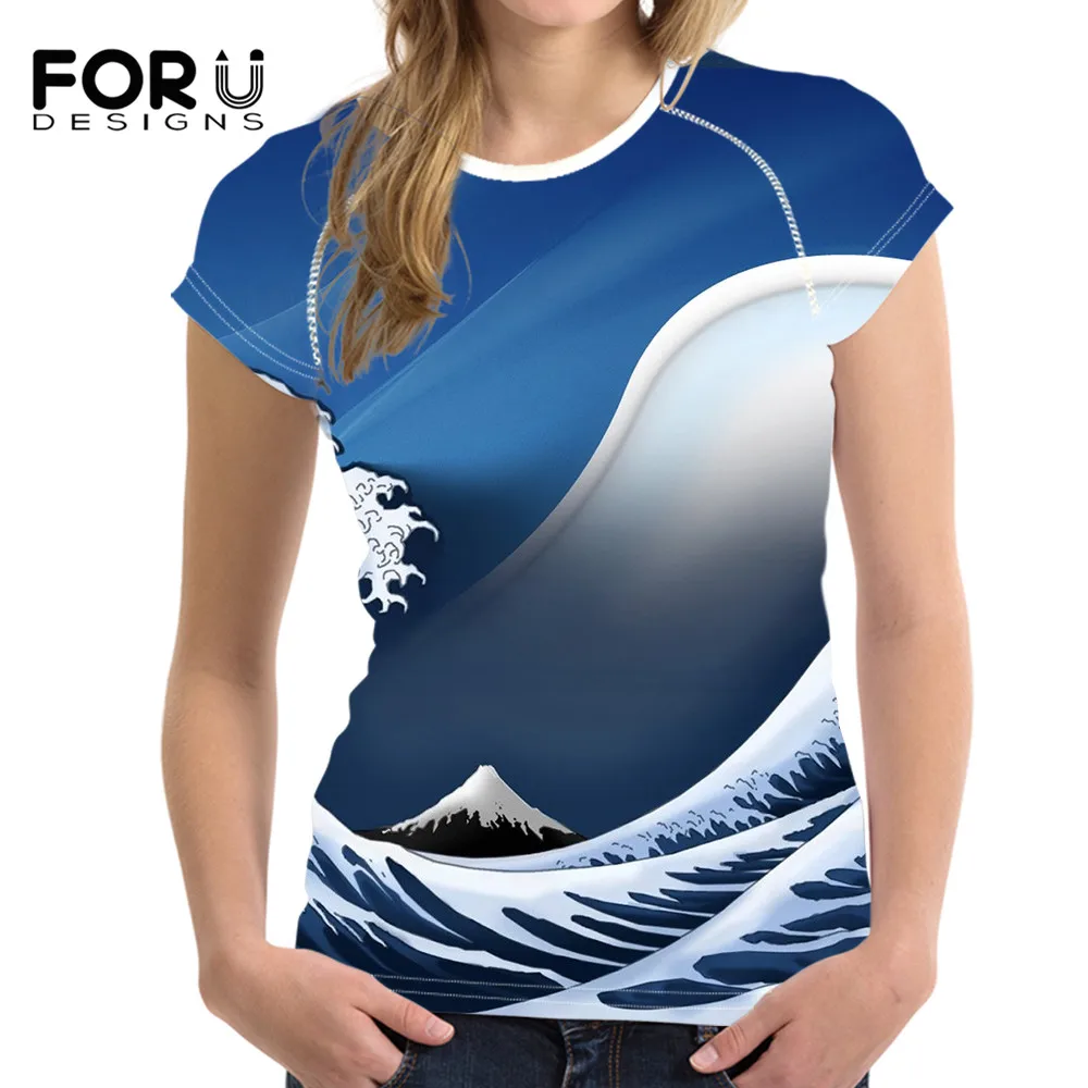 Повседневная футболка FORUDESIGNS, женские дышащие топы с волнистым рисунком аниме для девушек, удобная одежда большого размера с круглым вырезо... 
Повседневная футболка FORUDESIGNS, женские дышащие топы с волнистым рисунком аниме для девушек, удобная одежда большого размера с круглым вырезо...