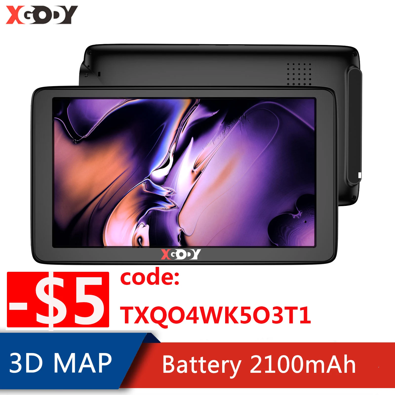 

Xgody Car GPS Navigation 7 Inch Touch Screen GPS Navigator Truck Sunshade Sat Nav 256M+8G 2020 America Europe Map GPS Navigators