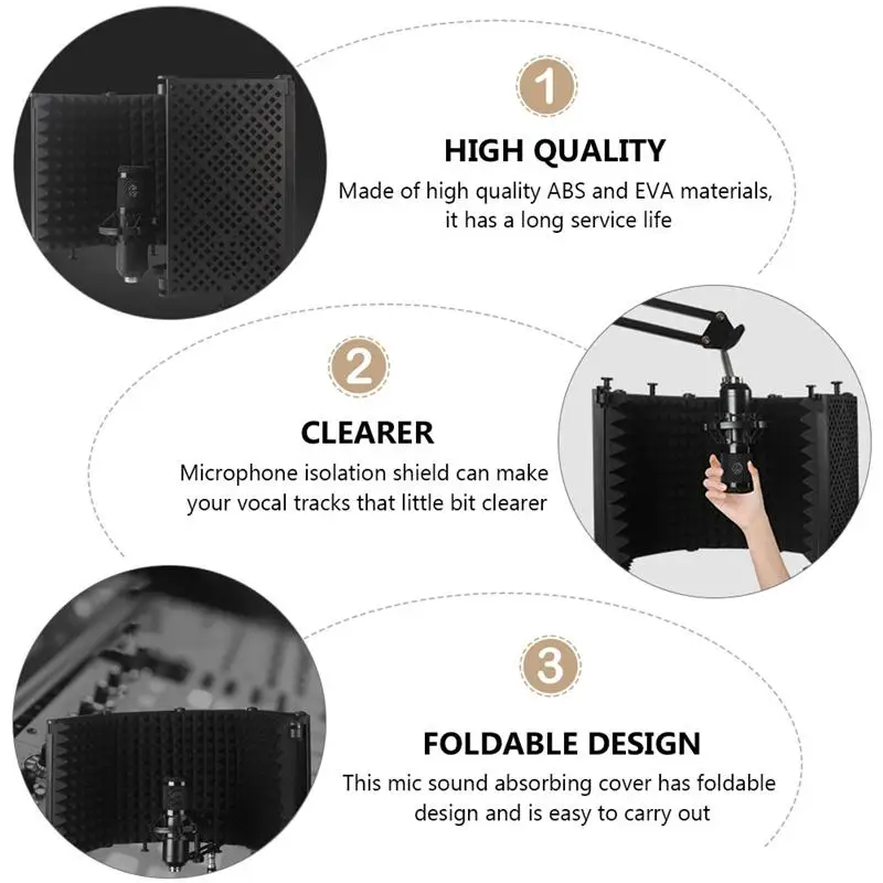 1 Set Useful Microphone Sound Absorbing Screen Durable Mic Soundproof Guard
1 Set Useful Microphone Sound Absorbing Screen Durable Mic Soundproof Guard