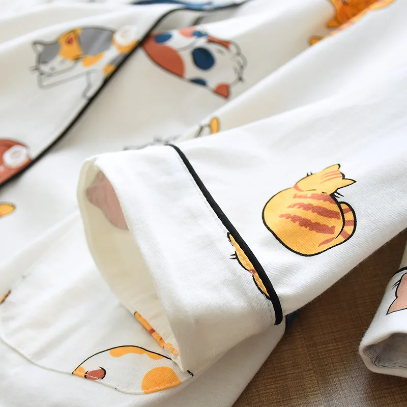Pajamas For Women Cute Cat Print Cartoon Home Clothes 2Pcs Set Sleepwear Female Tops+Pants Nighties Pijama Suit Two Piece Set
Pajamas For Women Cute Cat Print Cartoon Home Clothes 2Pcs Set Sleepwear Female Tops+Pants Nighties Pijama Suit Two Piece Set