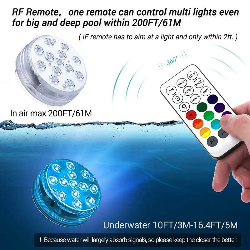 13 LED Magnetic Underwater Lights 16 Color diving lights Changing Waterproof Pool Lights
13 LED Magnetic Underwater Lights 16 Color diving lights Changing Waterproof Pool Lights