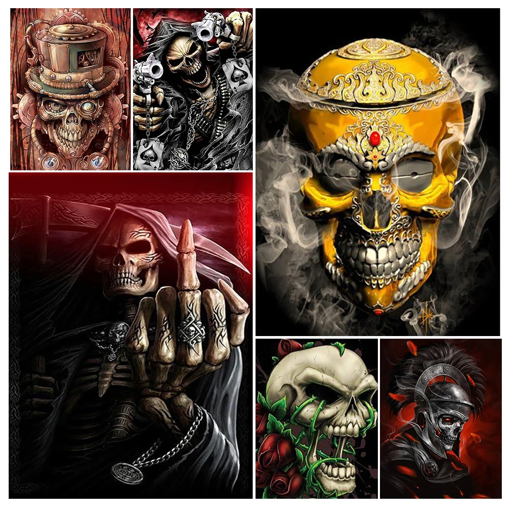 Wholesale 2021 5D DIY Diamond Painting Terror Skull Cross Stitch Kit Man Diamond Embroidery Gun Handmade Mosaic Home Decor Gift 
Wholesale 2021 5D DIY Diamond Painting Terror Skull Cross Stitch Kit Man Diamond Embroidery Gun Handmade Mosaic Home Decor Gift