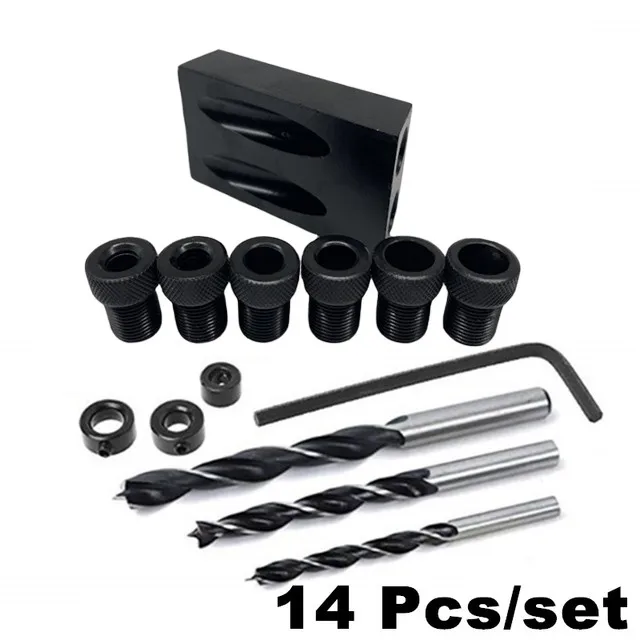14 Pcs Woodworking Oblique Hole Locator Pocket Hole Jig 6/8/10mm Set Degree Angle Drill Guide Hole Puncher Carpentry Tools
14 Pcs Woodworking Oblique Hole Locator Pocket Hole Jig 6/8/10mm Set Degree Angle Drill Guide Hole Puncher Carpentry Tools