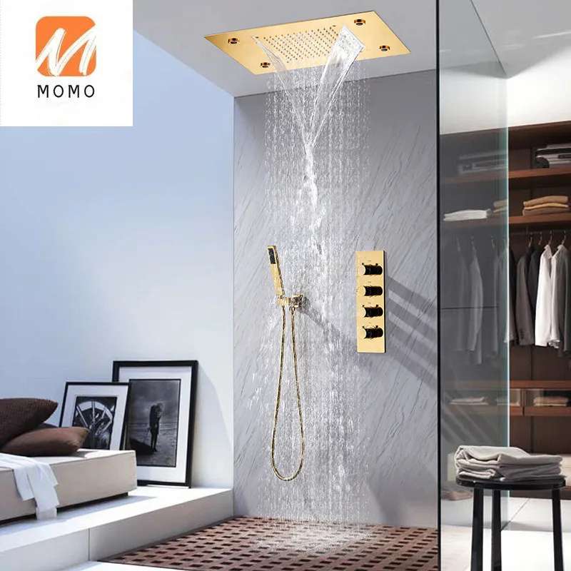 Luxury Bathroom Shower faucet set Romote control LED Bathtub massage faucet Rainfall Concealed bathtub faucet set German Tech
Luxury Bathroom Shower faucet set Romote control LED Bathtub massage faucet Rainfall Concealed bathtub faucet set German Tech