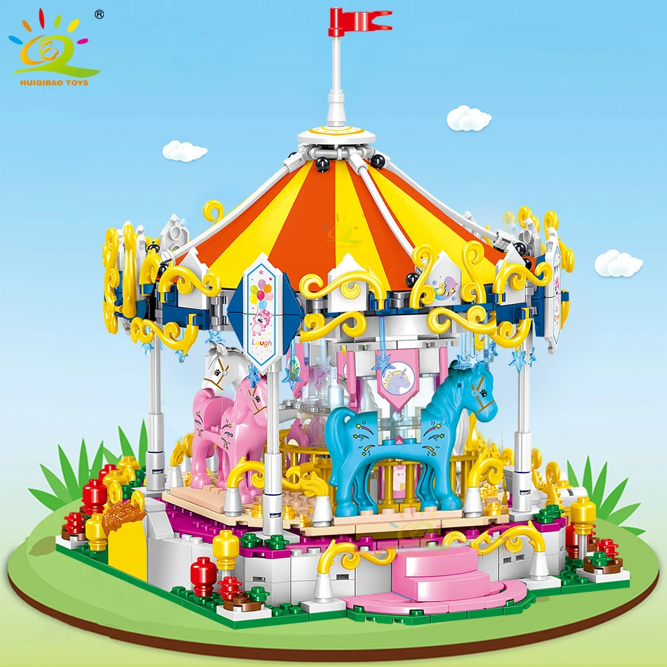 HUIQIBAO 792pcs Amusement Park Carousel Model Micro Building Blocks City Street View Mini Bricks Merry-go-round Toys Children
HUIQIBAO 792pcs Amusement Park Carousel Model Micro Building Blocks City Street View Mini Bricks Merry-go-round Toys Children