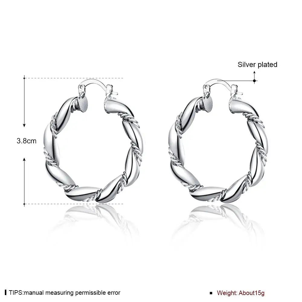 Fashion Simple Silver Plated Twisted Rope Earring for Women Men Jewelry Drop Shipping Wholesale Low Price
Fashion Simple Silver Plated Twisted Rope Earring for Women Men Jewelry Drop Shipping Wholesale Low Price