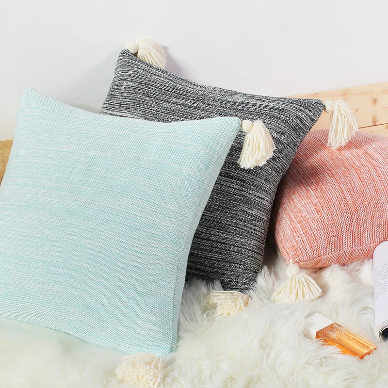 Knitted luxury Cushion Cover 45X45Cm Vintage Pink Blue Gray Solid Pillowcase With Tassels for Home decor sofa bed Pillowcase
Knitted luxury Cushion Cover 45X45Cm Vintage Pink Blue Gray Solid Pillowcase With Tassels for Home decor sofa bed Pillowcase