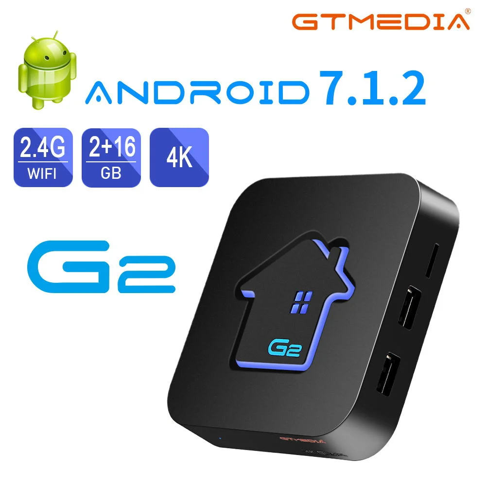 

GTMEDIA G2 Android TV Box 7.1.2 2GB RAM 16GB ROM Amlogic S905W Quad-Core 64Bit With 2.4G Wifi Ultra HD 4K H.265 Media Player