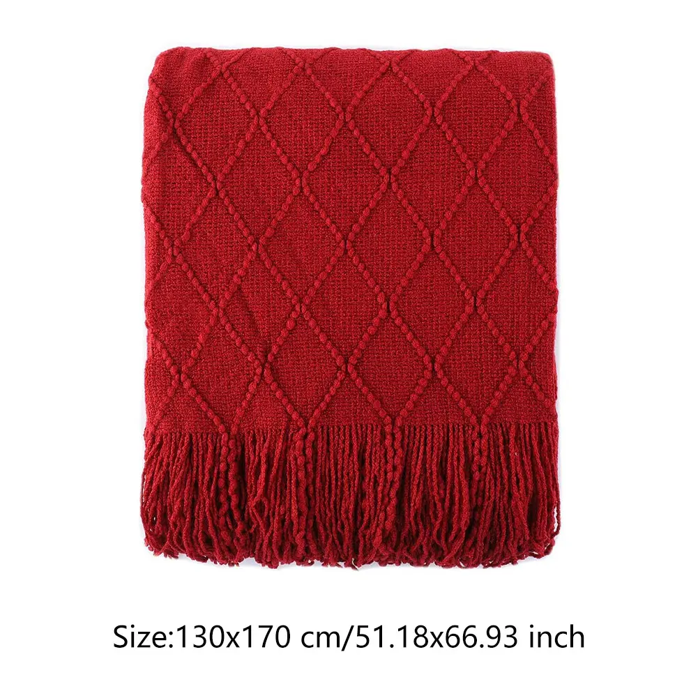 130x170cm Sofa Decorative Blanket Textured Soft Knitted Blanket With Tassel for Living Room Cover Bedspread For Beds with Tassel
130x170cm Sofa Decorative Blanket Textured Soft Knitted Blanket With Tassel for Living Room Cover Bedspread For Beds with Tassel