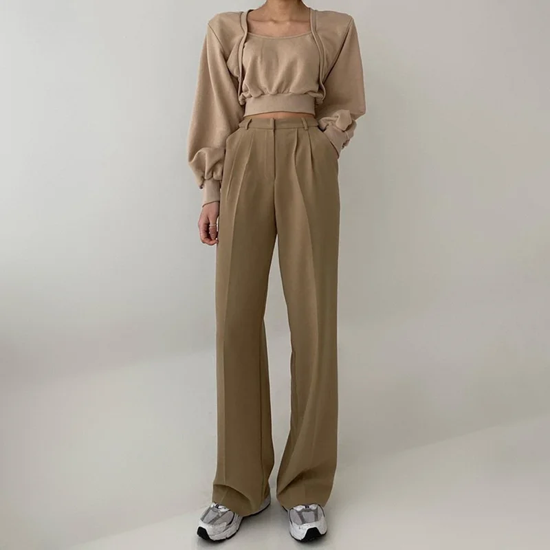 Vintage Khaki High Waist Pants Pocket Pleated Casual Loose Straight Trousers Korean 2022 Summer Fashion Streeet Wear Pant
Vintage Khaki High Waist Pants Pocket Pleated Casual Loose Straight Trousers Korean 2022 Summer Fashion Streeet Wear Pant