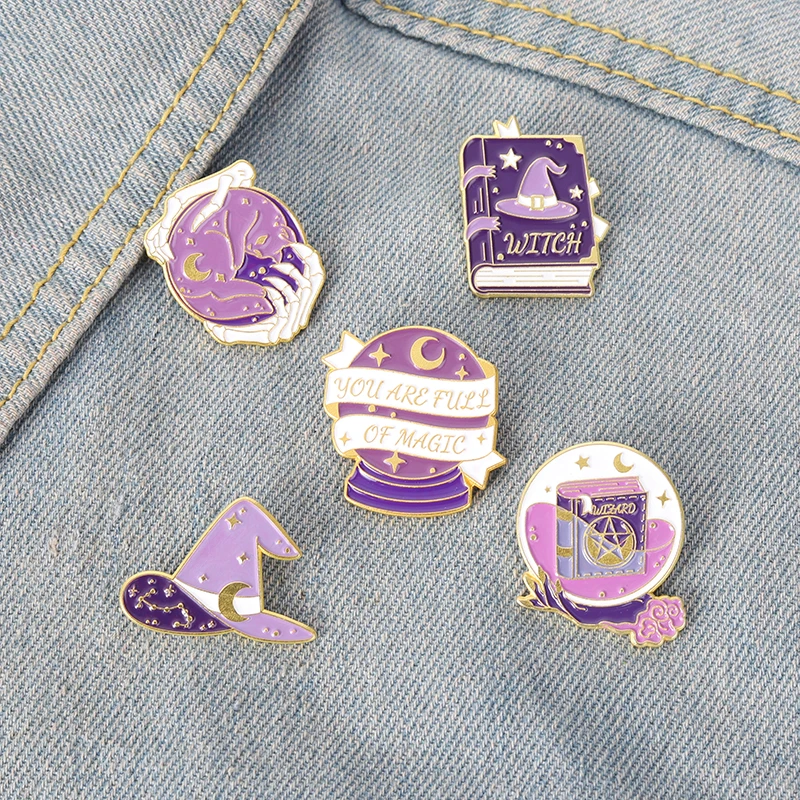 Purple Magic Witch Enamel Pins Wizard Book Brooches for Women Punk Gothic Bag Clothes Lapel Pin Badge Jewelry Gifts Wholesale
Purple Magic Witch Enamel Pins Wizard Book Brooches for Women Punk Gothic Bag Clothes Lapel Pin Badge Jewelry Gifts Wholesale