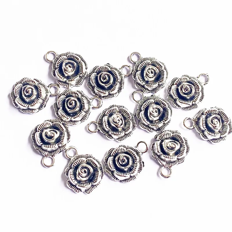 10pcs 14x17mm Zinc Alloy Metal Flower Rose Charm Pendant Fit Handmade Necklace Accessories Tibetan Silver Color Jewelry
10pcs 14x17mm Zinc Alloy Metal Flower Rose Charm Pendant Fit Handmade Necklace Accessories Tibetan Silver Color Jewelry