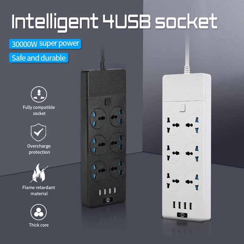 Удлинитель питания с удлинительным кабелем, электрические розетки с USB-портами для зарядки, удлинитель для дома и офиса, 110-250 В
Удлинитель питания с удлинительным кабелем, электрические розетки с USB-портами для зарядки, удлинитель для дома и офиса, 110-250 В