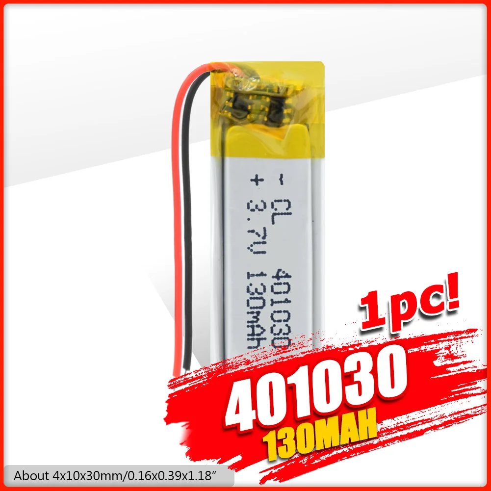 YCDC 3.7V 130mAh 401030 Lithium Polymer Li-Po li ion Rechargeable Battery cells For Mp3 MP4 MP5 GPS PSP mobile Selfie Stick
YCDC 3.7V 130mAh 401030 Lithium Polymer Li-Po li ion Rechargeable Battery cells For Mp3 MP4 MP5 GPS PSP mobile Selfie Stick