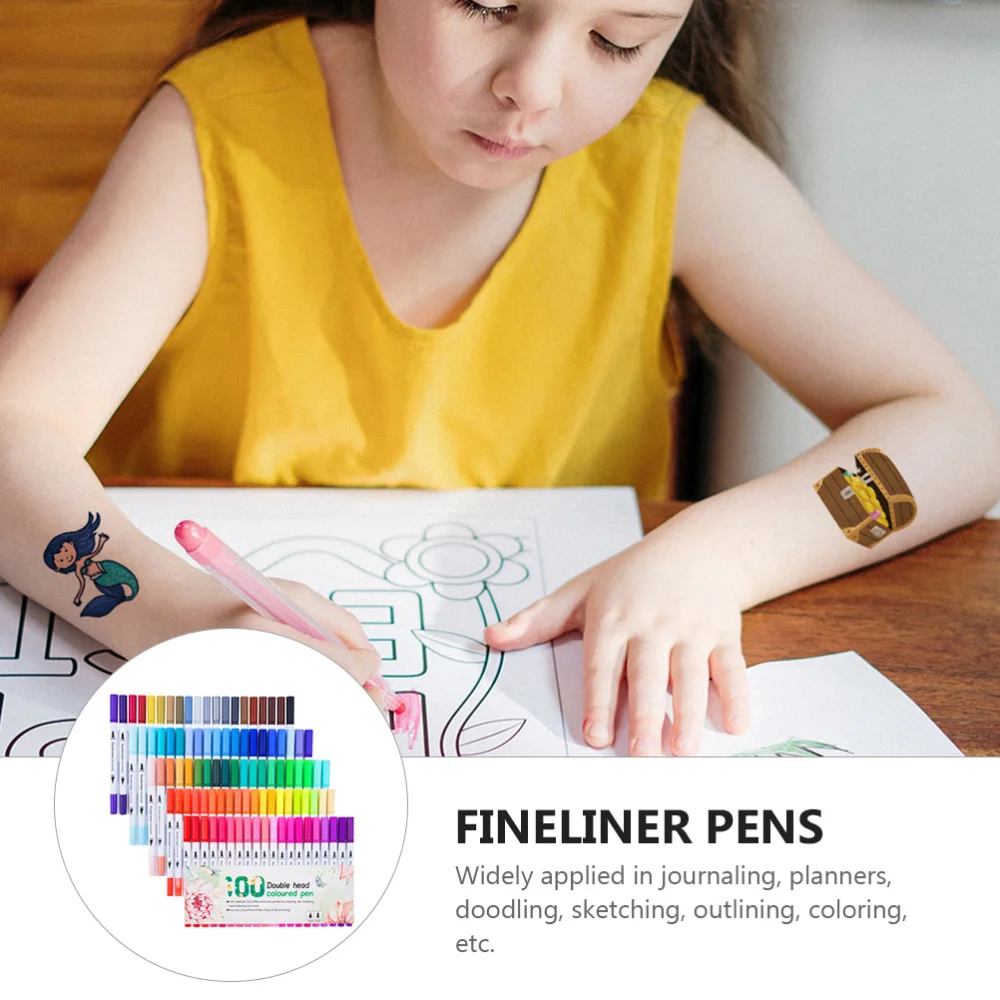 100Pcs Dual Tip Brush Pens Highlighter Brush Pen Fineliner Tip Pens Painting Pen
100Pcs Dual Tip Brush Pens Highlighter Brush Pen Fineliner Tip Pens Painting Pen