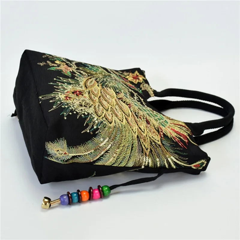 Embroidery Bag Canvas Embroidery Women's Shoulder National Portable Summer Ladies Diagonal Bag 2 Styles