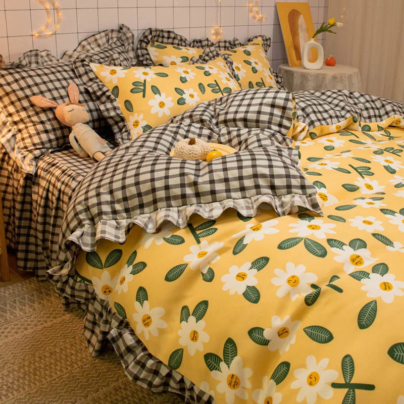 Bedding Bed Comforter Skirt Style Four Piece Girl Heart Princess Style Quilt Cover Sheet Cover Skin Friendly Three Piece Set New
Bedding Bed Comforter Skirt Style Four Piece Girl Heart Princess Style Quilt Cover Sheet Cover Skin Friendly Three Piece Set New