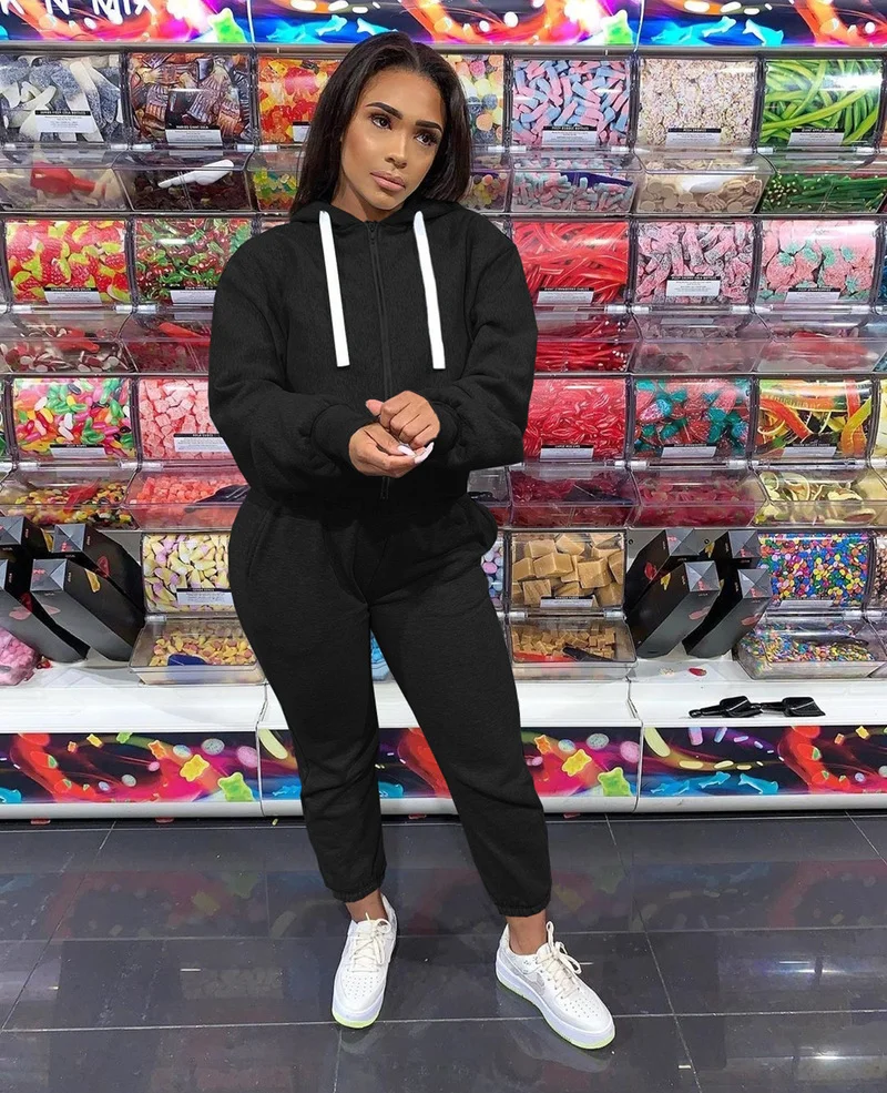Fashion Two Piece Set Female Spring Autumn Clothes Zipper Full Sleeve Hoodies Top Long Pants Suit Solid Color Women Tracksuit
Fashion Two Piece Set Female Spring Autumn Clothes Zipper Full Sleeve Hoodies Top Long Pants Suit Solid Color Women Tracksuit