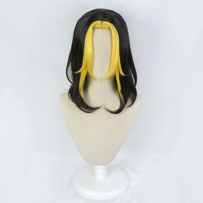 

Hanemiya Kazutora Black Yellow Long Wig Cosplay Costume Tokyo Revengers Heat Resistant Synthetic Hair Men Women Party Wigs