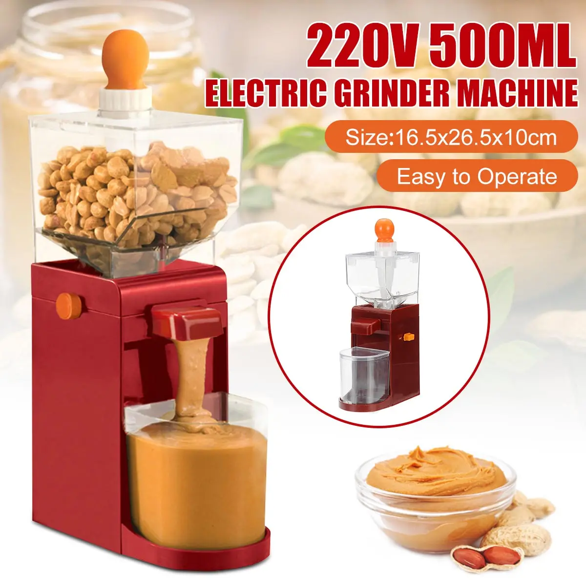 220V Mini Household Electric Peanut Maker Electric Grinding Nut Butter Coffee Maker Grinding Machine Kitchen Cooking Tool
220V Mini Household Electric Peanut Maker Electric Grinding Nut Butter Coffee Maker Grinding Machine Kitchen Cooking Tool