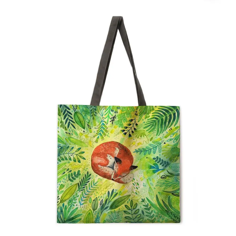 Forest animal linen fabric casual tote bag foldable shopping bag reusable beach bag lady shoulder bag tote
Forest animal linen fabric casual tote bag foldable shopping bag reusable beach bag lady shoulder bag tote