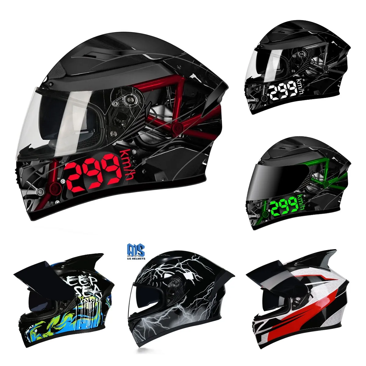 AIS Capacete De Moto Full Face Helmets Casco Moto Capacete Motorcycle Helmets Racing kask Casque Moto Kask Downhill DOT Approved
AIS Capacete De Moto Full Face Helmets Casco Moto Capacete Motorcycle Helmets Racing kask Casque Moto Kask Downhill DOT Approved
