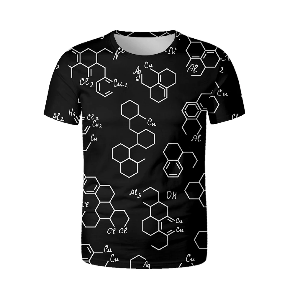 Забавная математическая футболка Phys с химической формулой летняя уличная 3D