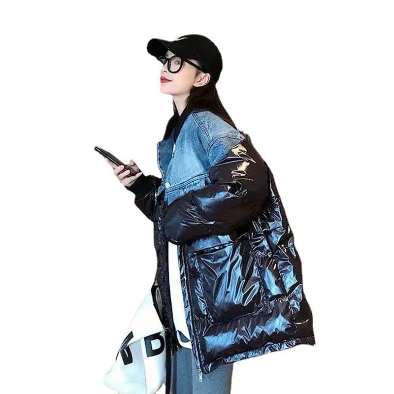 Women's 2021 autumn/winter New Korean denim smooth down jacket Women's medium length thickened small
Women's 2021 autumn/winter New Korean denim smooth down jacket Women's medium length thickened small