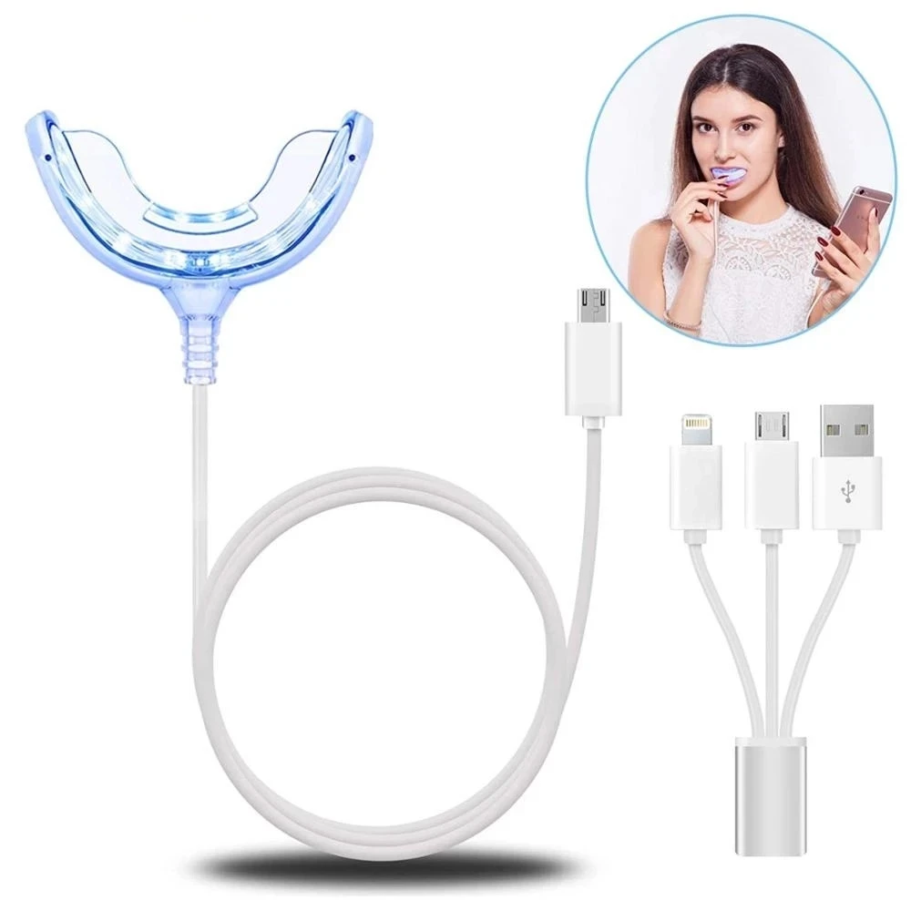 Efficient Cold Blue Light LED Tooth Whitening Kit Dental Instrument Iine Phone Interfaces 4 Ports Included Teeth Whitening Gel
Efficient Cold Blue Light LED Tooth Whitening Kit Dental Instrument Iine Phone Interfaces 4 Ports Included Teeth Whitening Gel
