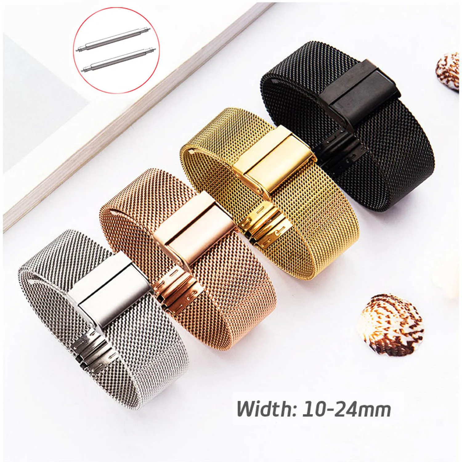 Watch Band 10 12 13 14 16 17 18mm 19mm 20mm 21mm 22mm 24mm Stainless Steel ML Loop Wristband 06 Wire Meshed Strap
Watch Band 10 12 13 14 16 17 18mm 19mm 20mm 21mm 22mm 24mm Stainless Steel ML Loop Wristband 06 Wire Meshed Strap