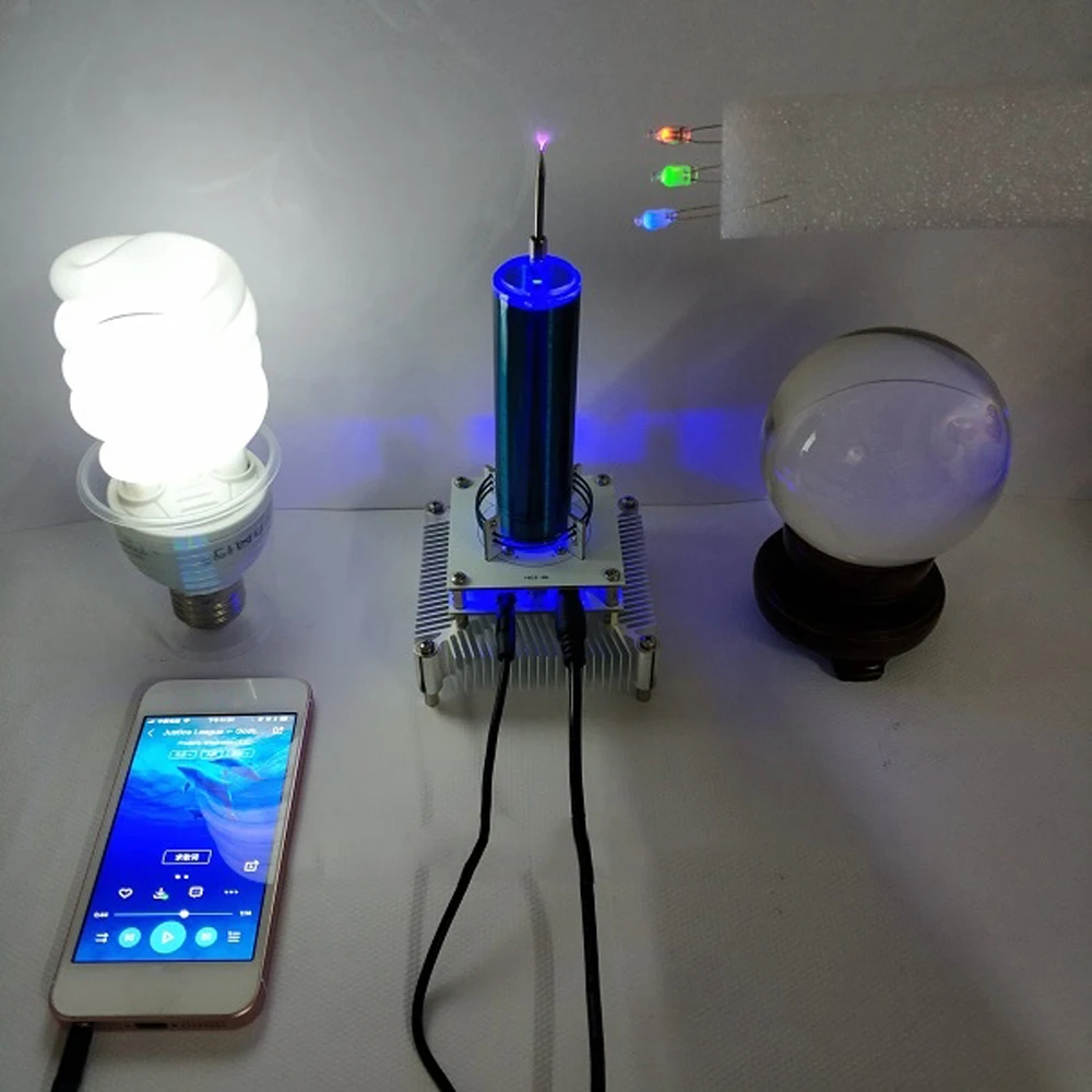 U.S Plug Mini Tesla Coil Wireless Transmission Plasma Speaker 110V Music Ion Windmill Radio Station + Power Supply
U.S Plug Mini Tesla Coil Wireless Transmission Plasma Speaker 110V Music Ion Windmill Radio Station + Power Supply