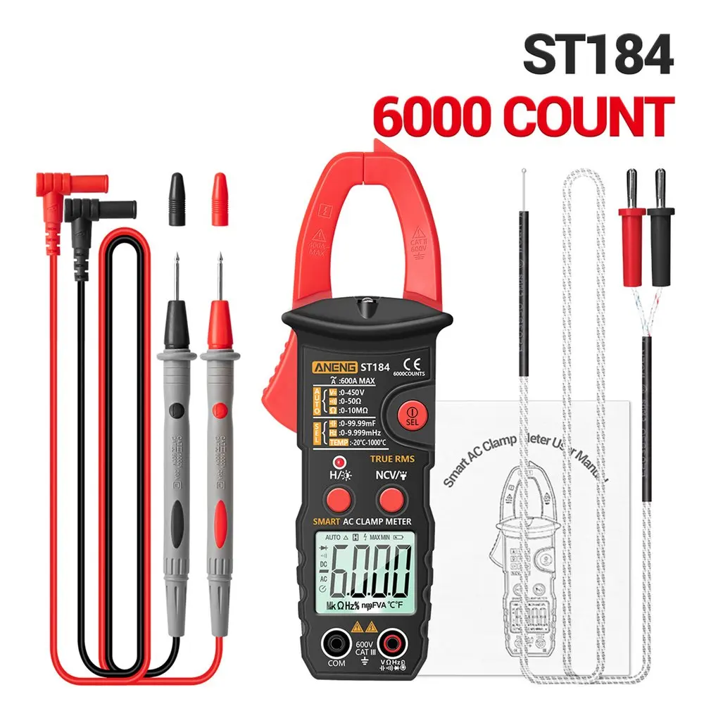 Smart Digital Clamp Meter ST184 Without Battery Digital Multimeter Clamp Meter Professional Measuring Tester
Smart Digital Clamp Meter ST184 Without Battery Digital Multimeter Clamp Meter Professional Measuring Tester