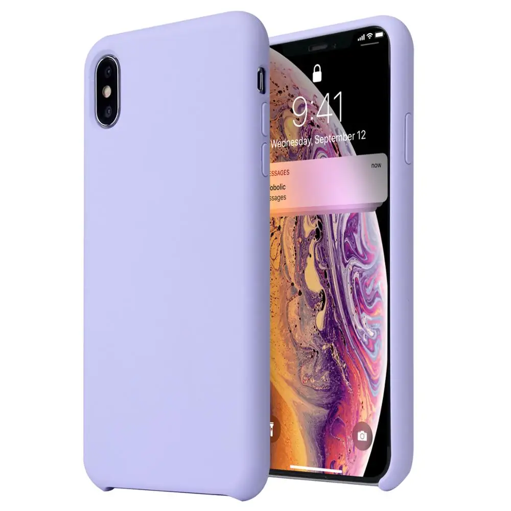 Модный чехол из чистого жидкого силикона для телефона iPhone X/ 7/ 8 мягкий XR XS MAX