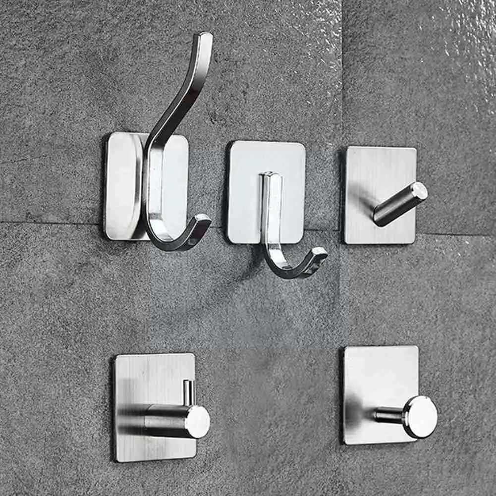 304 Steel Wall Adhesive Hooks Nail-Free Hooks For Hanging Hook Single Mounted Towel Clothes Robe Hook Wall C8S8
304 Steel Wall Adhesive Hooks Nail-Free Hooks For Hanging Hook Single Mounted Towel Clothes Robe Hook Wall C8S8