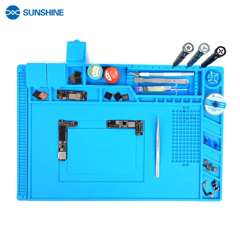 SUNSHINE S-160 Heat Insulation Silicone Pad Phone PCB Repair Soldering Mat For Repair Station Maintenance Platform
SUNSHINE S-160 Heat Insulation Silicone Pad Phone PCB Repair Soldering Mat For Repair Station Maintenance Platform