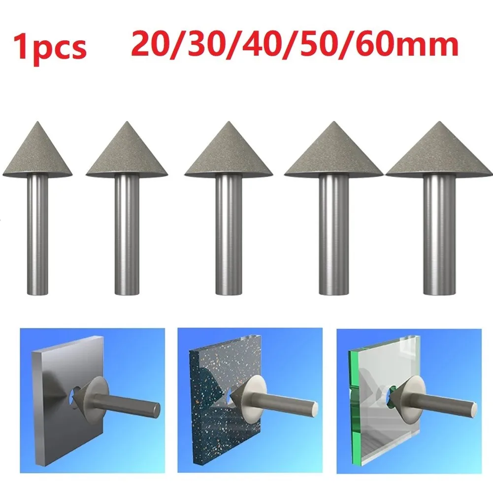 1pcs Electroplated Diamond Cone Chamfer Grinding Head Stone Glass Chamfering 20/30/40/50/60mm Grinding Head Power Tools
1pcs Electroplated Diamond Cone Chamfer Grinding Head Stone Glass Chamfering 20/30/40/50/60mm Grinding Head Power Tools