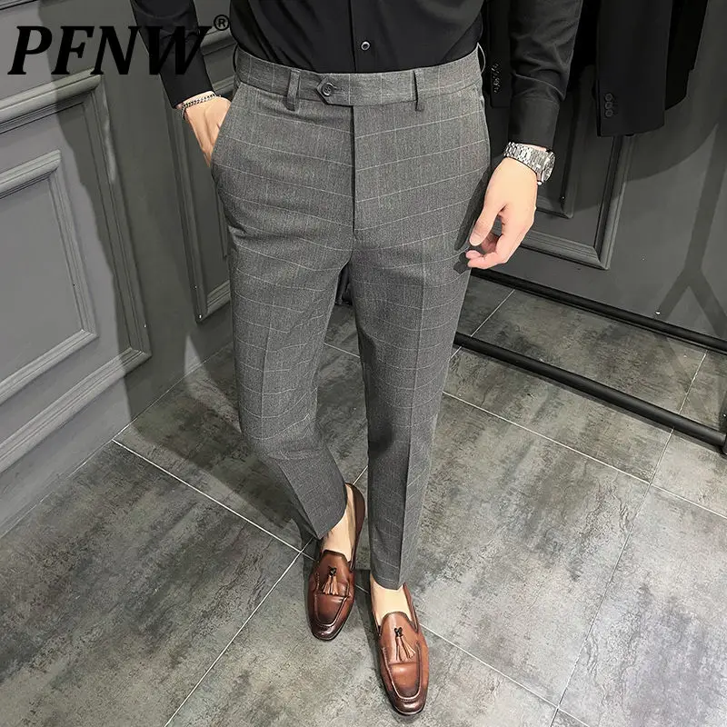 PFNW Plaid Smart Casual Trousers Autumn Winter New Men's Slim Fit Large Business Suit Pants Male Masculine Work Clothes 12Z0021
PFNW Plaid Smart Casual Trousers Autumn Winter New Men's Slim Fit Large Business Suit Pants Male Masculine Work Clothes 12Z0021