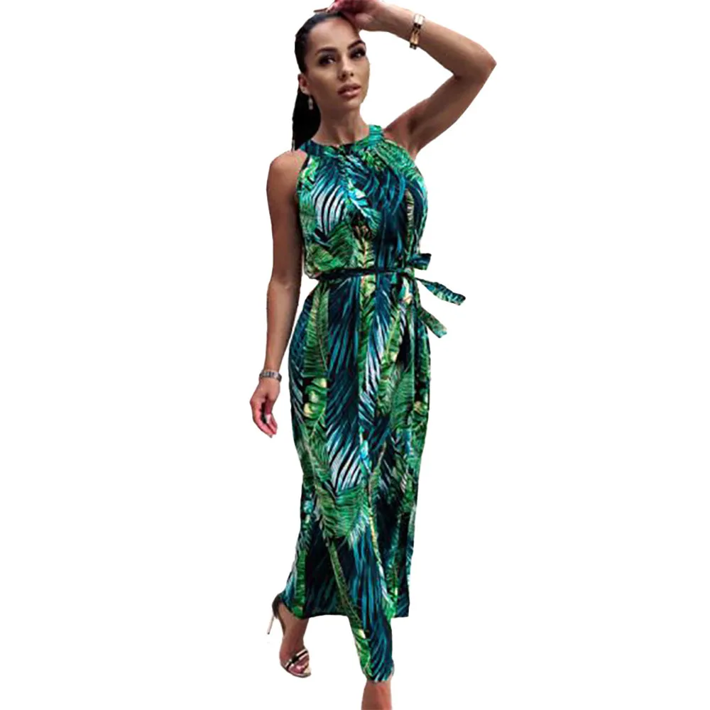 Women Sleeveless Print Maxi Dresses with Belt Summer Neck-mounted Lace-up Casual Vacation Party Beach Long Dress Vestido
Women Sleeveless Print Maxi Dresses with Belt Summer Neck-mounted Lace-up Casual Vacation Party Beach Long Dress Vestido