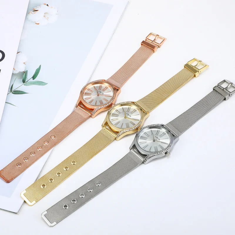Explosive Casual Fashion Mesh Belt Diamond Trendy menS Watch Simple Roman Numerals Bilateral Diamond British womenS Watch Nice
Explosive Casual Fashion Mesh Belt Diamond Trendy menS Watch Simple Roman Numerals Bilateral Diamond British womenS Watch Nice